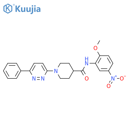 N-(2-methoxy-5-nitrophenyl)-1-(6-phenylpyridazin-3-yl)piperidine-4-carboxamide structure