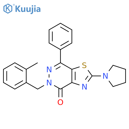 5-[(2-methylphenyl)methyl]-7-phenyl-2-(pyrrolidin-1-yl)-4H,5H-[1,3]thiazolo[4,5-d]pyridazin-4-one structure