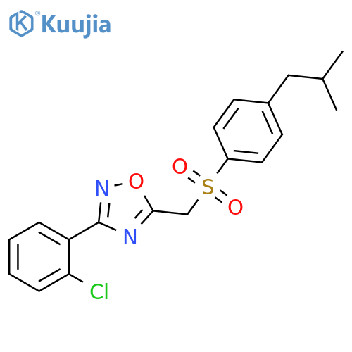3-(2-chlorophenyl)-5-{[4-(2-methylpropyl)benzenesulfonyl]methyl}-1,2,4-oxadiazole structure