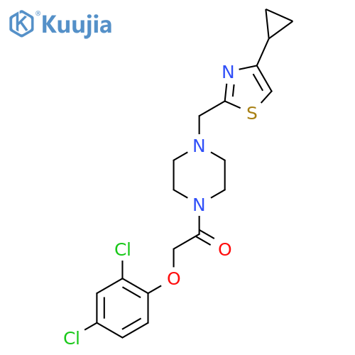 1-{4-(4-cyclopropyl-1,3-thiazol-2-yl)methylpiperazin-1-yl}-2-(2,4-dichlorophenoxy)ethan-1-one structure