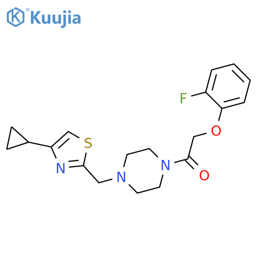 1-{4-(4-cyclopropyl-1,3-thiazol-2-yl)methylpiperazin-1-yl}-2-(2-fluorophenoxy)ethan-1-one structure