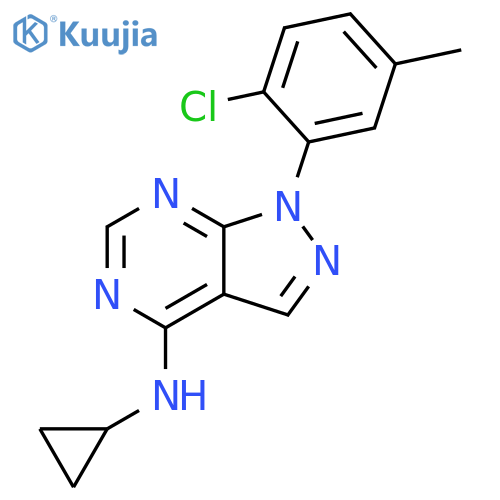 1-(2-chloro-5-methylphenyl)-N-cyclopropyl-1H-pyrazolo[3,4-d]pyrimidin-4-amine structure