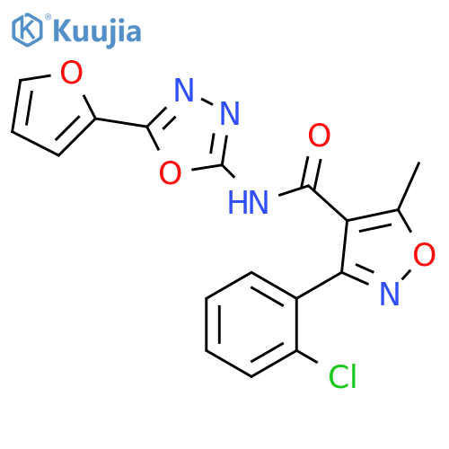 3-(2-chlorophenyl)-N-[5-(furan-2-yl)-1,3,4-oxadiazol-2-yl]-5-methyl-1,2-oxazole-4-carboxamide structure