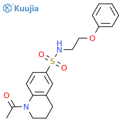 1-acetyl-N-(2-phenoxyethyl)-1,2,3,4-tetrahydroquinoline-6-sulfonamide structure