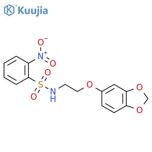 N-[2-(2H-1,3-benzodioxol-5-yloxy)ethyl]-2-nitrobenzene-1-sulfonamide structure