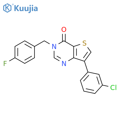 7-(3-chlorophenyl)-3-[(4-fluorophenyl)methyl]-3H,4H-thieno[3,2-d]pyrimidin-4-one structure