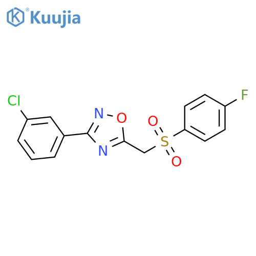 3-(3-chlorophenyl)-5-[(4-fluorobenzenesulfonyl)methyl]-1,2,4-oxadiazole structure