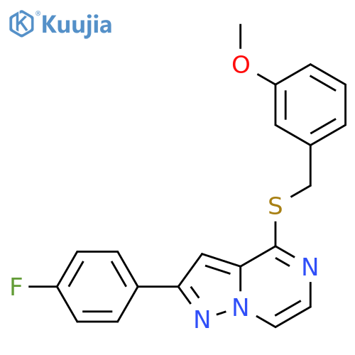2-(4-fluorophenyl)-4-{[(3-methoxyphenyl)methyl]sulfanyl}pyrazolo[1,5-a]pyrazine structure