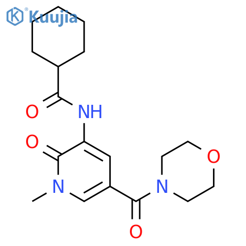 N-[1-methyl-5-(morpholine-4-carbonyl)-2-oxo-1,2-dihydropyridin-3-yl]cyclohexanecarboxamide structure