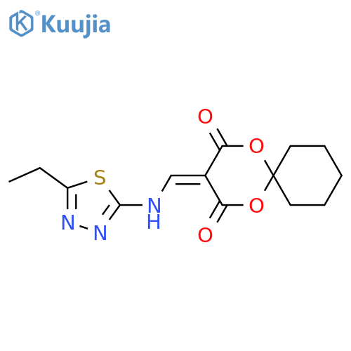 3-{[(5-ethyl-1,3,4-thiadiazol-2-yl)amino]methylidene}-1,5-dioxaspiro[5.5]undecane-2,4-dione structure