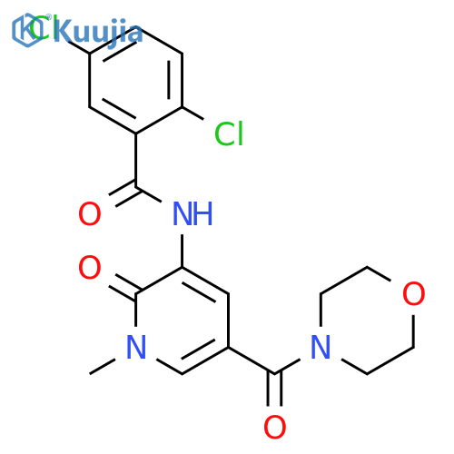 2,5-dichloro-N-[1-methyl-5-(morpholine-4-carbonyl)-2-oxo-1,2-dihydropyridin-3-yl]benzamide structure