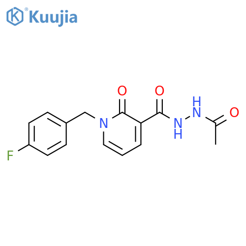 N'-acetyl-1-[(4-fluorophenyl)methyl]-2-oxo-1,2-dihydropyridine-3-carbohydrazide structure