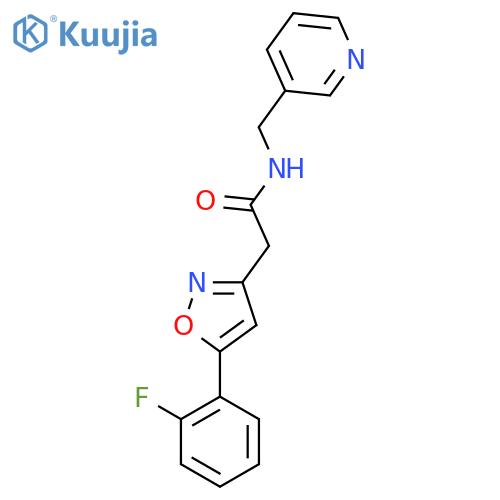 2-5-(2-fluorophenyl)-1,2-oxazol-3-yl-N-(pyridin-3-yl)methylacetamide structure