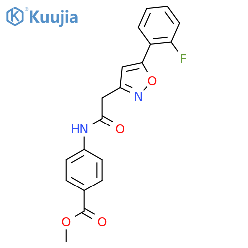methyl 4-{2-5-(2-fluorophenyl)-1,2-oxazol-3-ylacetamido}benzoate structure