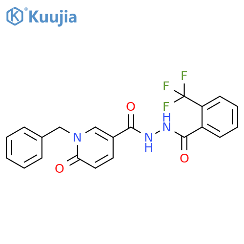 N'-(1-benzyl-6-oxo-1,6-dihydropyridine-3-carbonyl)-2-(trifluoromethyl)benzohydrazide structure