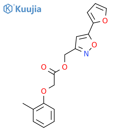 [5-(furan-2-yl)-1,2-oxazol-3-yl]methyl 2-(2-methylphenoxy)acetate structure