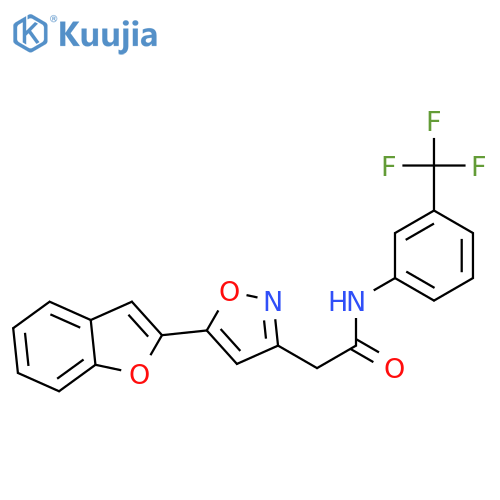 2-5-(1-benzofuran-2-yl)-1,2-oxazol-3-yl-N-3-(trifluoromethyl)phenylacetamide structure