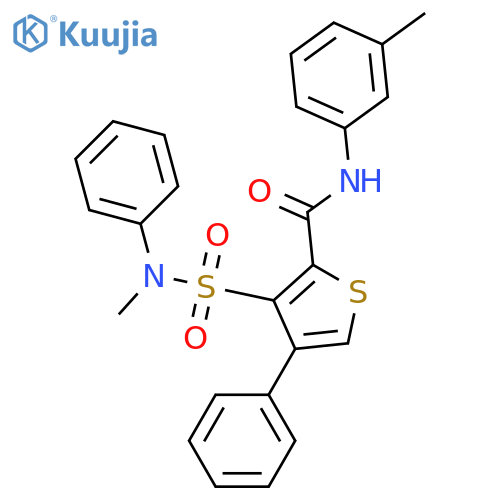 3-[methyl(phenyl)sulfamoyl]-N-(3-methylphenyl)-4-phenylthiophene-2-carboxamide structure