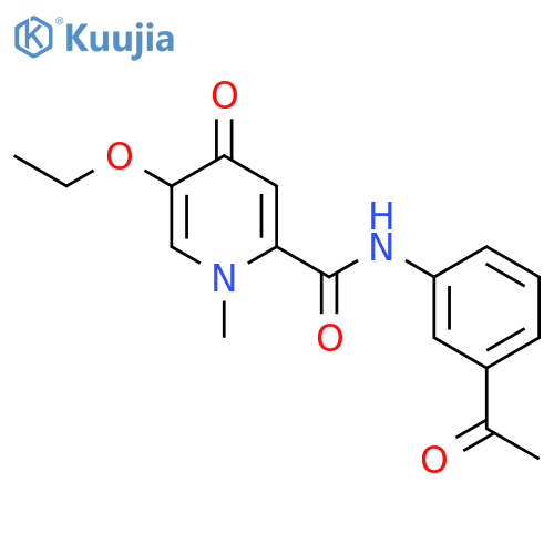 N-(3-acetylphenyl)-5-ethoxy-1-methyl-4-oxo-1,4-dihydropyridine-2-carboxamide structure