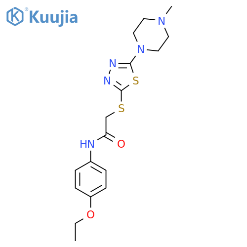 N-(4-ethoxyphenyl)-2-{5-(4-methylpiperazin-1-yl)-1,3,4-thiadiazol-2-ylsulfanyl}acetamide structure