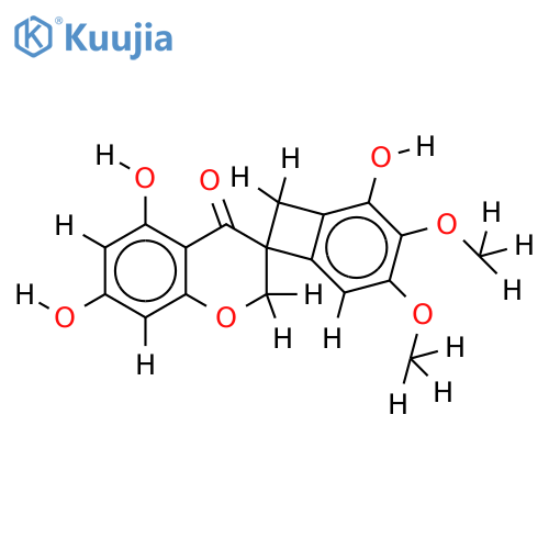 (3R)-5,7,2'-trihydroxy-3',4'-dimethoxyspiro{2H-1-benzopyran-7'-bicyclo[4.2.0]octa[1,3,5]-trien}-4-one structure