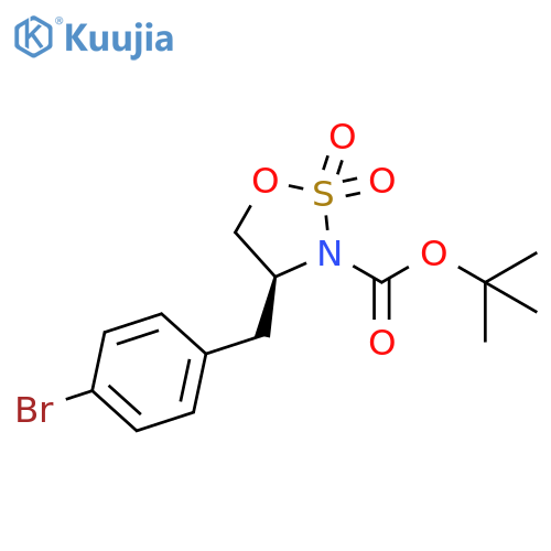 (S)-tert-butyl 4-(4-bromobenzyl)-1,2,3-oxathiazolidine-3-carboxylate 2,2-dioxide structure