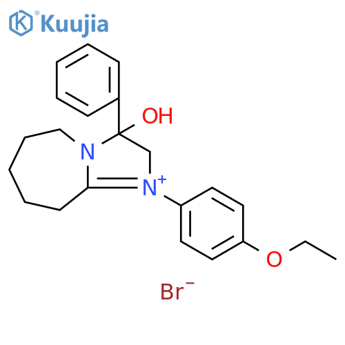 1-(4-ethoxyphenyl)-3-hydroxy-3-phenyl-2H,3H,5H,6H,7H,8H,9H-1-imidazo[1,2-a]azepin-1-ylium bromide structure