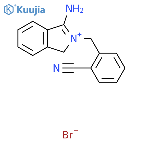 3-amino-2-[(2-cyanophenyl)methyl]-1H-isoindol-2-ium bromide structure