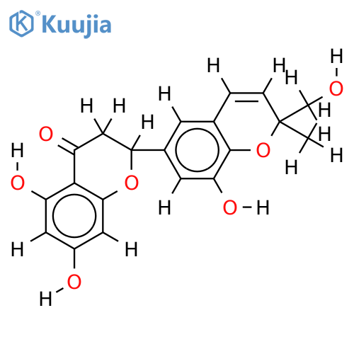 2(S)-5,5',7-trihydroxy-[2''-(5''-hydroxy)-methylpyrano]-(5'',6'':3',4')flavanone structure