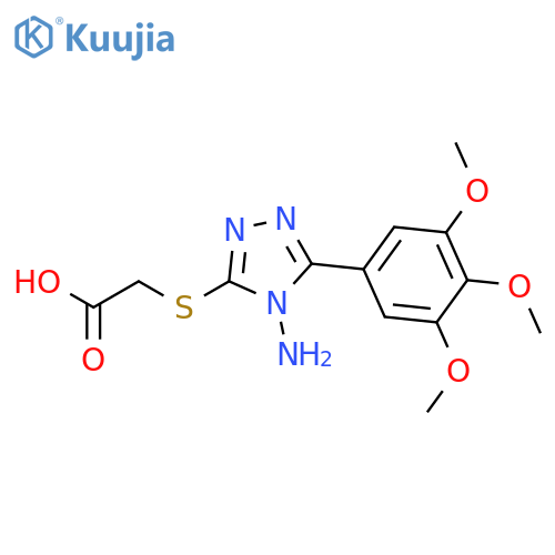 Acetic acid,2-[[4-amino-5-(3,4,5-trimethoxyphenyl)-4H-1,2,4-triazol-3-yl]thio]- structure