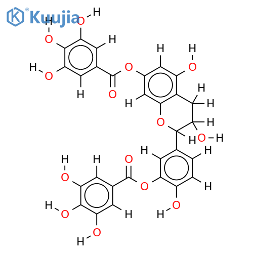 3',7-Bis-O-(3,4,5-trihydroxybenzoyl)-(2R,3S)-3,3',4',5,7-Pentahydroxyflavan structure