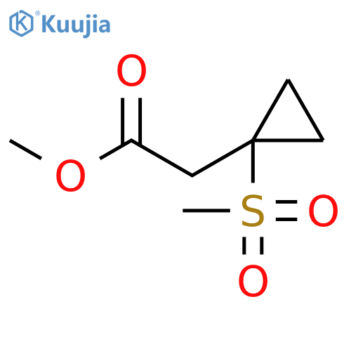 Cyclopropaneacetic acid, 1-(methylsulfonyl)-, methyl ester structure