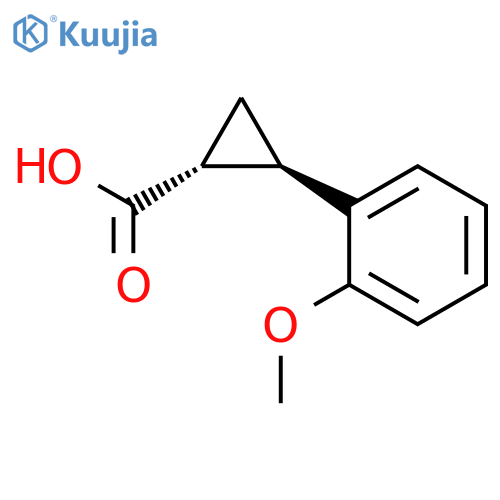Cyclopropanecarboxylic acid, 2-(2-methoxyphenyl)-, trans-(±)- structure