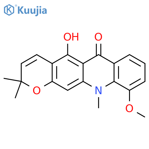 6H-Pyrano[3,2-b]acridin-6-one,2,11-dihydro-5-hydroxy-10-methoxy-2,2,11-trimethyl- structure