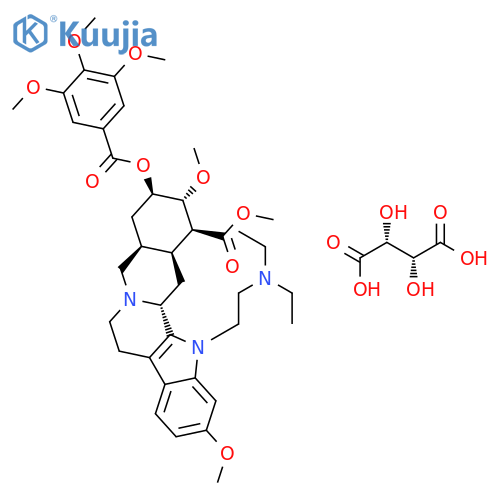 Yohimban-16-carboxylic acid, 1-[2-(diethylamino)ethyl]-11,17-dimethoxy-18-[(3,4,5-trimethoxybenzoyl)oxy]-, methyl ester, (3beta,16beta,17alpha,18beta,20alpha)-, [R-(R*,R*)]-2,3-dihydroxybutanedionate (1:1) structure
