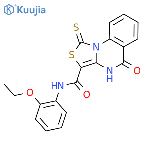 N-(2-ethoxyphenyl)-5-oxo-1-sulfanylidene-1H,4H,5H-[1,3]thiazolo[3,4-a]quinazoline-3-carboxamide structure