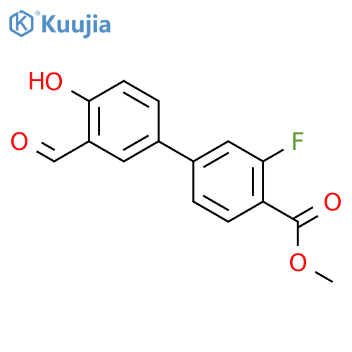 4-(3-Fluoro-4-methoxycarbonylphenyl)-2-formylphenol structure
