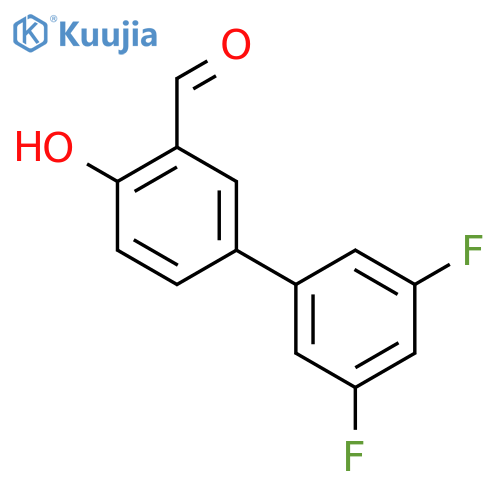 5-(3,5-difluorophenyl)-2-hydroxybenzaldehyde structure