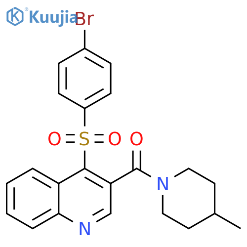 4-(4-bromobenzenesulfonyl)-3-(4-methylpiperidine-1-carbonyl)quinoline structure