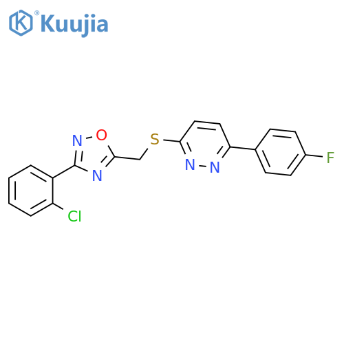 3-({[3-(2-chlorophenyl)-1,2,4-oxadiazol-5-yl]methyl}sulfanyl)-6-(4-fluorophenyl)pyridazine structure