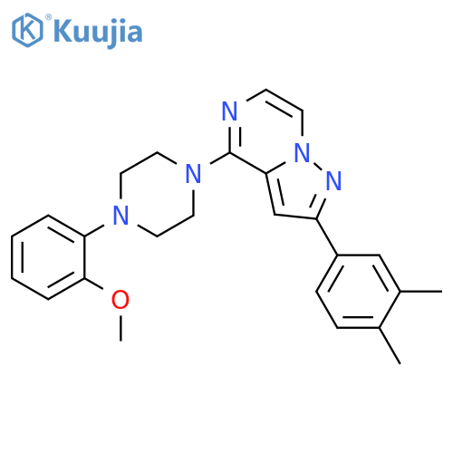 1-[2-(3,4-dimethylphenyl)pyrazolo[1,5-a]pyrazin-4-yl]-4-(2-methoxyphenyl)piperazine structure