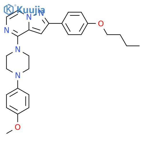 1-[2-(4-butoxyphenyl)pyrazolo[1,5-a]pyrazin-4-yl]-4-(4-methoxyphenyl)piperazine structure