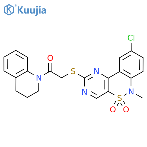 13-chloro-9-methyl-4-{[2-oxo-2-(1,2,3,4-tetrahydroquinolin-1-yl)ethyl]sulfanyl}-8lambda6-thia-3,5,9-triazatricyclo[8.4.0.0^{2,7}]tetradeca-1(14),2(7),3,5,10,12-hexaene-8,8-dione structure