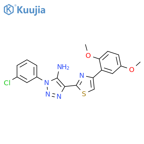 1-(3-chlorophenyl)-4-[4-(2,5-dimethoxyphenyl)-1,3-thiazol-2-yl]-1H-1,2,3-triazol-5-amine structure
