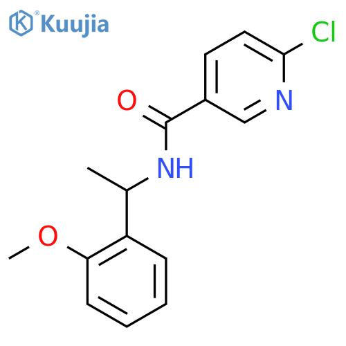 6-chloro-N-1-(2-methoxyphenyl)ethylpyridine-3-carboxamide structure