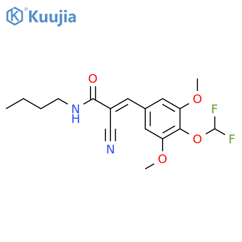 2-Propenamide, N-butyl-2-cyano-3-[4-(difluoromethoxy)-3,5-dimethoxyphenyl]- structure