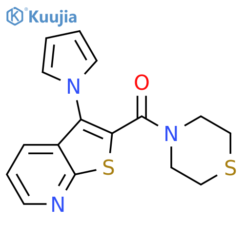 4-[3-(1H-pyrrol-1-yl)thieno[2,3-b]pyridine-2-carbonyl]thiomorpholine structure