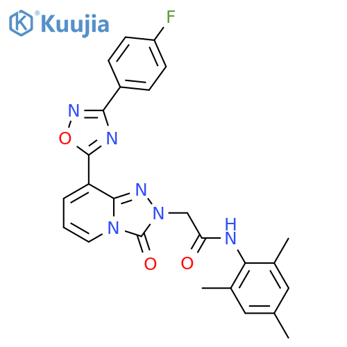2-{8-[3-(4-fluorophenyl)-1,2,4-oxadiazol-5-yl]-3-oxo-2H,3H-[1,2,4]triazolo[4,3-a]pyridin-2-yl}-N-(2,4,6-trimethylphenyl)acetamide structure