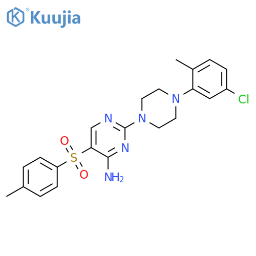 2-[4-(5-chloro-2-methylphenyl)piperazin-1-yl]-5-(4-methylbenzenesulfonyl)pyrimidin-4-amine structure