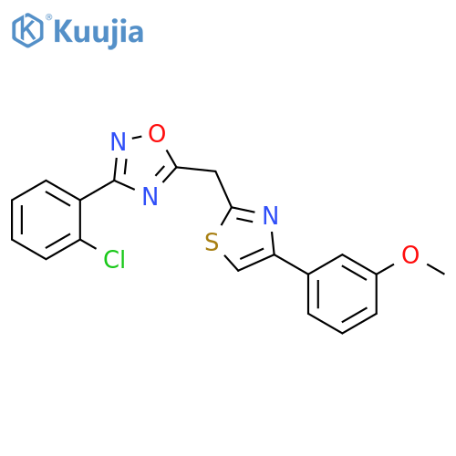 3-(2-chlorophenyl)-5-{[4-(3-methoxyphenyl)-1,3-thiazol-2-yl]methyl}-1,2,4-oxadiazole structure